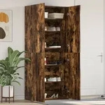 vidaXL Schuhschrank R&auml;uchereiche 80x35,5x180 cm Holzwerkstoff