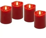 GOOBAY LED-Echtwachskerzen, Timerfunktion, 4 St&uuml;ck, warmwei&szlig;, rot