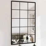 vidaXL Wandspiegel 3 Stk. Schwarz 100x60 cm Metall