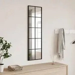 vidaXL Wandspiegel Schwarz 30x100 cm Rechteckig Eisen