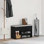 vidaXL Flurbank Schwarz Eiche 60x30x45 cm Holzwerkstoff