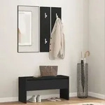 vidaXL Garderoben-Set Schwarz Holzwerkstoff
