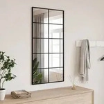 vidaXL Wandspiegel Schwarz 50x100 cm Rechteckig Eisen