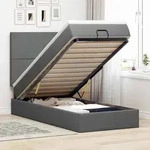 vidaXL Ottoman-Bett mit Matratze Dunkelgrau 80x200 cm Stoff