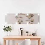 vidaXL Wandspiegel mit LED-Leuchten 30x100 cm Glas Rechteckig