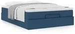 vidaXL Ottoman-Bett mit Matratze Blau 140x190 cm Stoff