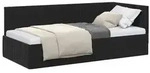 vidaXL Eckbettgestell mit Kopfteil Schwarz 90 cm x 200 cm Samt