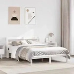 vidaXL Massivholzbett ohne Matratze Wei&szlig; 135x190 cm Kiefernholz