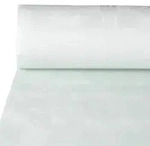 Papiertischtuch mit Damastpr&auml;gung 100 m x 1 m weiss. Material: Papier, recycled.