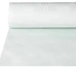 Papiertischtuch mit Damastpr&auml;gung 50 m x 1,2 m weiss. Material: Papier, recycled.