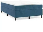vidaXL Boxspringbett mit Matratze Dunkelblau 120x190 cm Samt