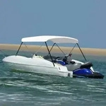 vidaXL 2-Bow Bimini Top Wei&szlig; 180x150x110 cm