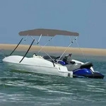 vidaXL 4-Bow Bimini-Top Grau 243x210x137 cm