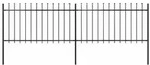 vidaXL Gartenzaun mit Speerspitzen Stahl 3,4 x 1 m Schwarz