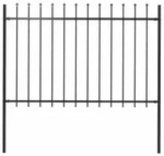 vidaXL Gartenzaun mit Speerspitzen Stahl 1,8 m Schwarz