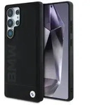 BMW Lederh&uuml;lle gro&szlig;em Wortmark Samsung Galaxy S25 Ultra, Schwarz