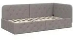 vidaXL Eckbettgestell Taupe 100 x 200 cm Stoff