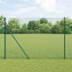 vidaXL Geschwei&szlig;ter Drahtzaun Gr&uuml;n 1,5 x 25 m Stahl