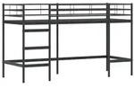 vidaXL Kinderloftbett Schwarz 90 x 190 cm Stahl