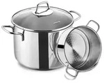 Korkmaz Perla Spaghetti-Topfset 20 x 18 cm - 18/10-Edelstahl mit Siebeinsatz