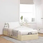 vidaXL Ottoman-Bett ohne Matratze Creme 100x200 cm Stoff