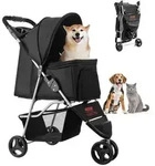 VEVOR Hundewagen, Tragkraft 16 kg, faltbarer Tierbuggy, Katzenwagen mit 3...