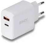Lindy - Netzteil - GaN - 65 Watt - 3 A - PD/PPS, PD 3.0 - 2 Ausgabeanschlussstellen