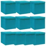 vidaXL Aufbewahrungsboxen mit Deckeln 10Stk. Babyblau 32x32x32cm Stoff