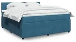 vidaXL Boxspringbett mit Matratze Blau 180x200 cm Samt