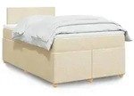 vidaXL Boxspringbett mit Matratze Creme 120x200 cm Stoff