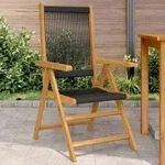 vidaXL Gartenst&uuml;hle 2 Stk. Schwarz Massivholz Akazie und Polypropylen