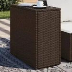 vidaXL Garten-Beistelltisch mit Glasplatte Braun 58x27,5x55 cm Rattan
