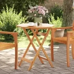 vidaXL Gartentisch Klappbar &Oslash;70x75 cm Massivholz Akazie