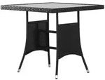 vidaXL Gartentisch Schwarz 80 x 80 x 74 cm Poly Rattan