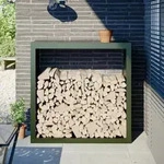 vidaXL Brennholzregal Gr&uuml;n 100x40x100 cm Stahl