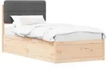 vidaXL Bettgestell mit gepolstertem Kopfteil Dunkelgrau 90 x 200 cm
