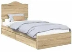 vidaXL Aufbewahrungsbett Sonoma-Eiche 100 x 200 cm Holzwerkstoff