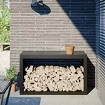 vidaXL Brennholzregal Schwarz 100x40x60 cm Stahl
