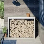 vidaXL Brennholzregal Wei&szlig; 100x40x80 cm Stahl