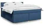 vidaXL Boxspringbett mit Matratze Blau 180x200 cm Stoff