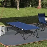 vidaXL Klapp Schlafbett f&uuml;rs Camping Blau 206 x 76 x 74 cm