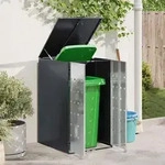 vidaXL M&uuml;lltonnenlager mit Gas-Hebedeckel f&uuml;r 240L Tonne Anthrazit