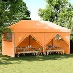 vidaXL Partyzelt Faltbar Pop-Up mit 4 Seitenteilen Orange