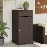 vidaXL Gartenschrank Braun 55x55x111 cm Poly Rattan