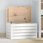 vidaXL Truhe Wei&szlig; 59,5x36,5x33 cm Massivholz Kiefer