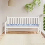 vidaXL Gartenbank-Auflage Blau & Wei&szlig; Gestreift 180x50x7 cm