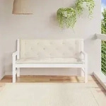 vidaXL Gartenbank-Auflagen 2 Stk. Cremewei&szlig; 150x50x7 cm Oxford-Gewebe
