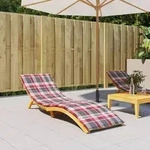 vidaXL Sonnenliegen-Auflage Rot Karomuster 200x70x3 cm Oxford-Gewebe