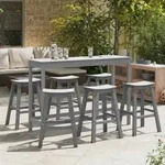 vidaXL Barhocker 9 St&uuml;ck Hellgrau HDPE