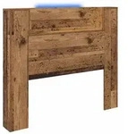 vidaXL Kopfteil mit Regal Altholz 120 x 15 x 103,5 cm Holzwerkstoff